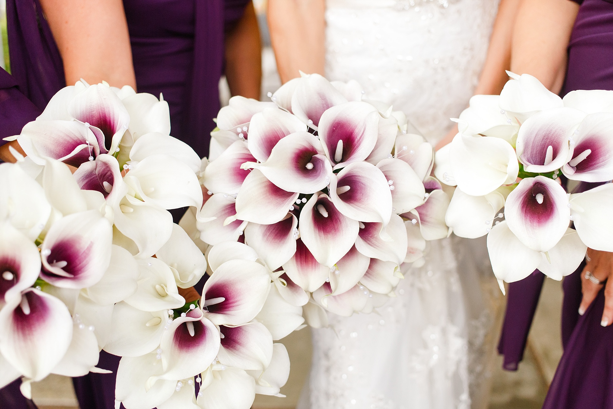 Purple and White Wedding Flowers