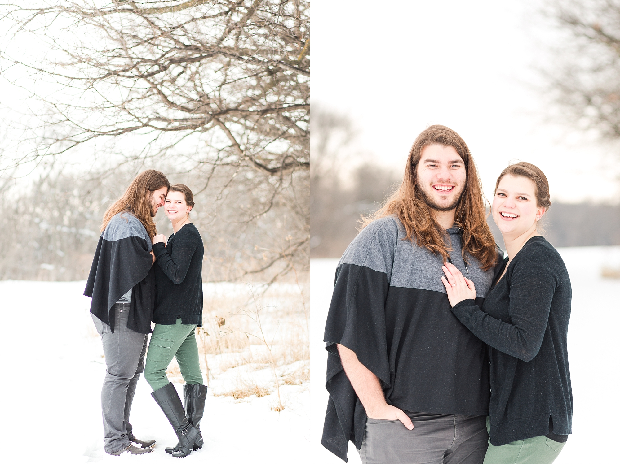 Engagement sessions in snowy Minnesota park