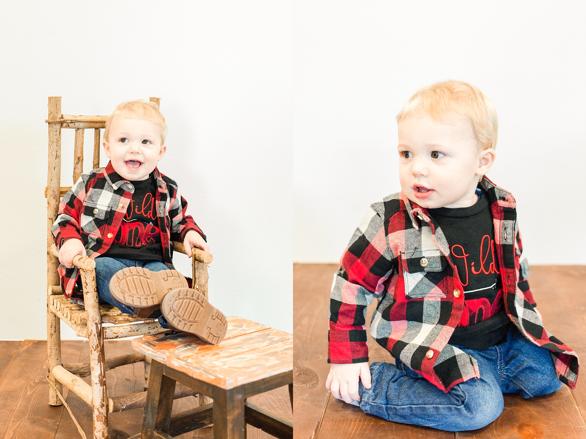 One year old in Flannel