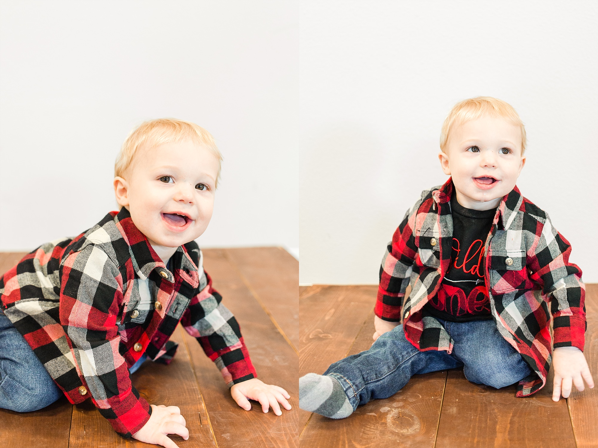 One year old in Flannel